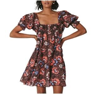 Cleobella Mischa Dress Mini Smocked Organic Cotton In Calista Floral Size XS